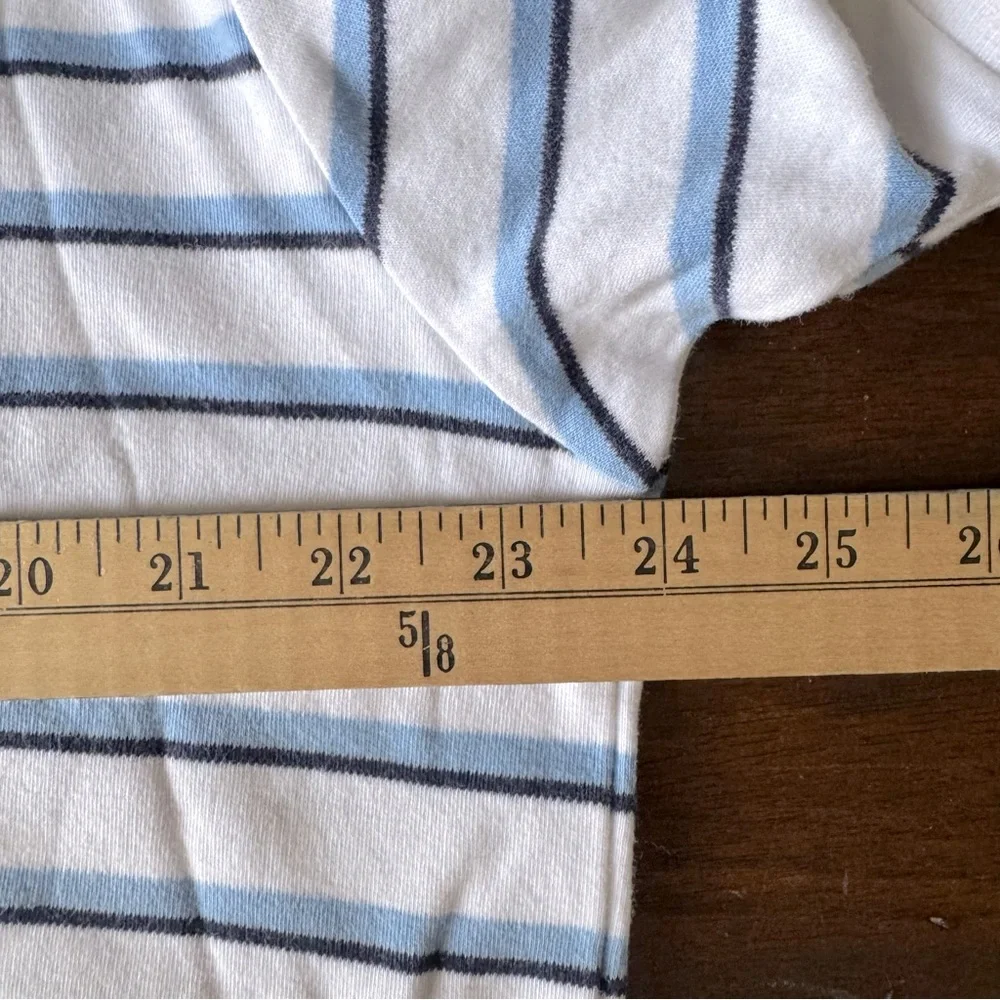 Ralph Lauren White and Blue Striped Polo Shirt